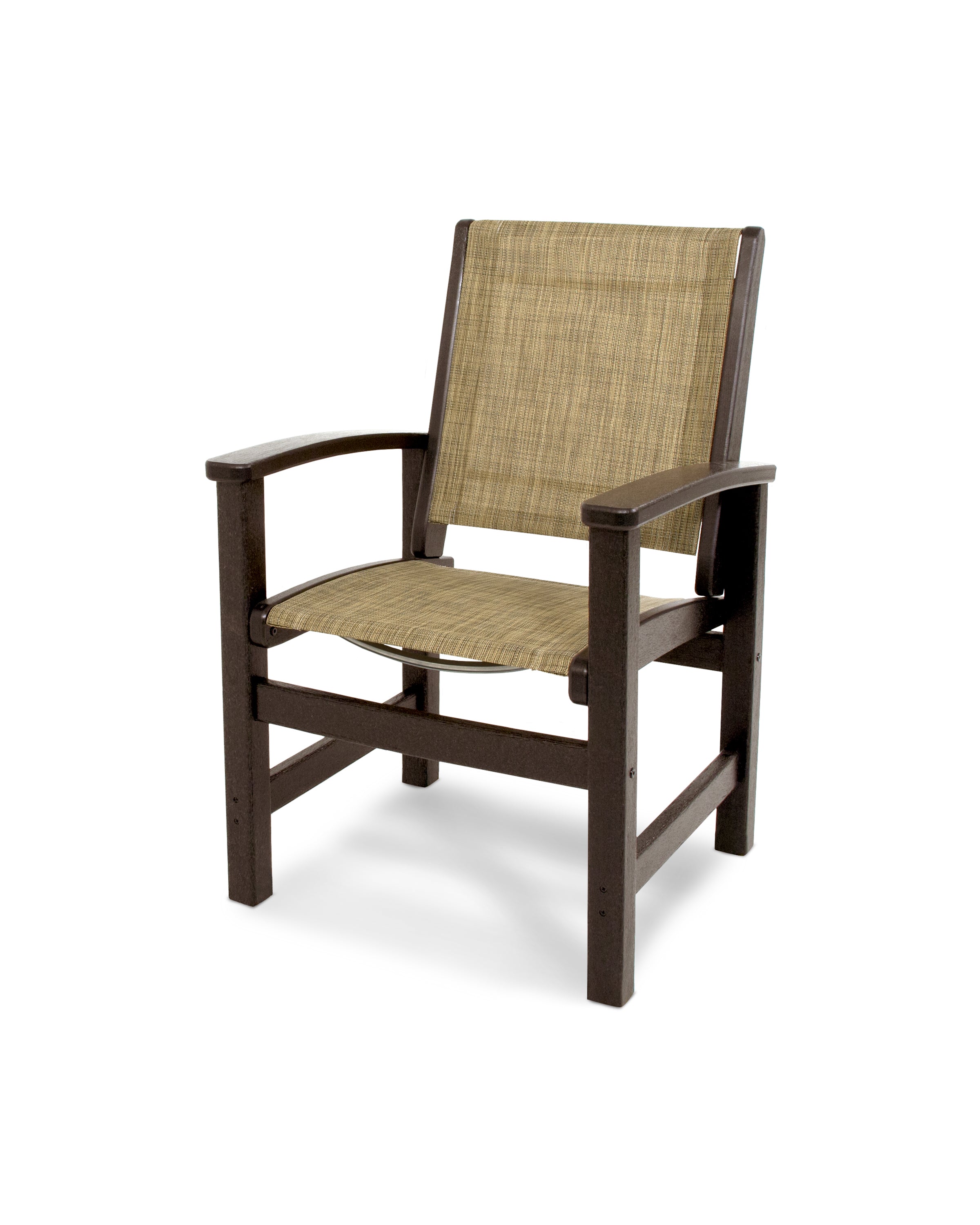 POLYWOOD® Coastal Dining Chair in Mahogany / Burlap Sling
