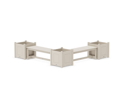 POLYWOOD® 48" Country Living L- Shaped Planter Bench Corner Set - Large in Sand