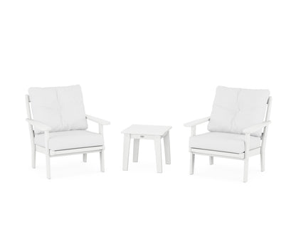 POLYWOOD® Mission 3-Piece Deep Seating Set in White / Natural
