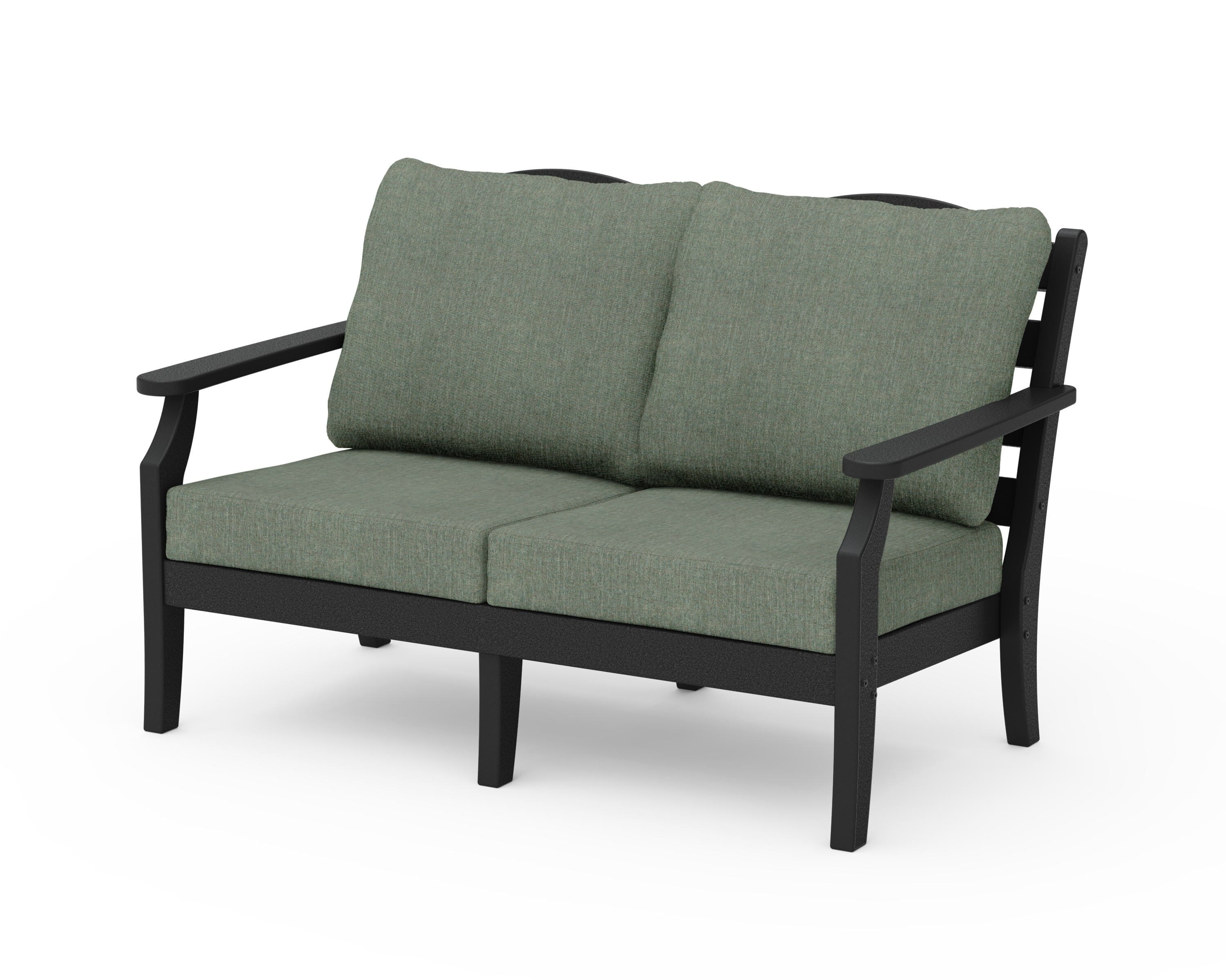Draper James™ by  POLYWOOD® Savannah Deep Seating Loveseat in Black / Cast Sage