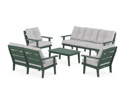 POLYWOOD® Lakeside 5-Piece Lounge Sofa Set in Green / Granite