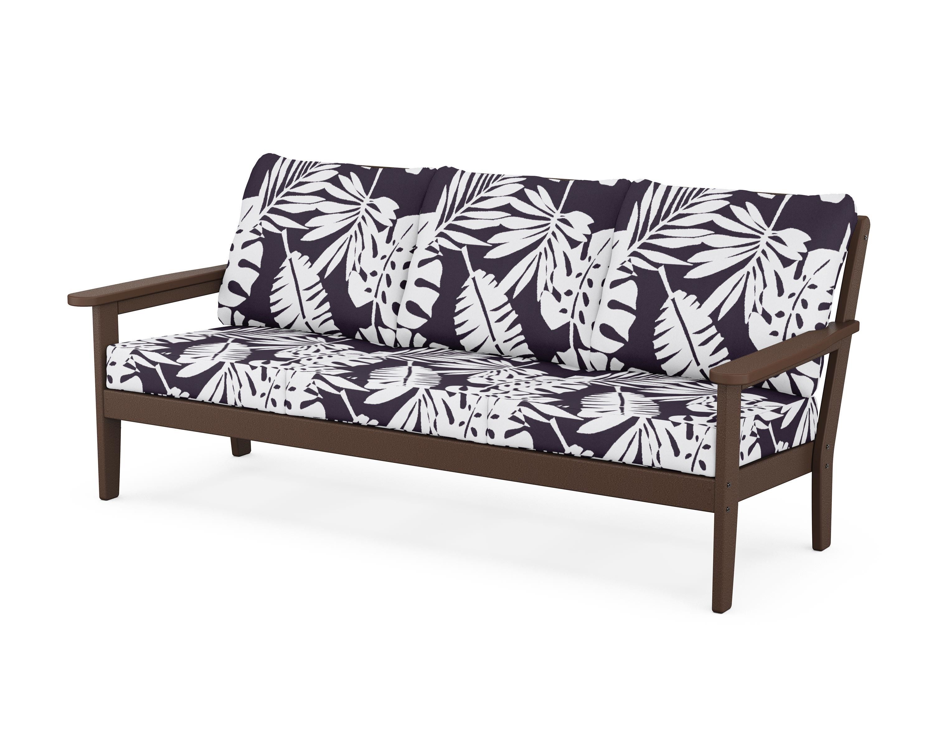 Country Living Cottage Deep Seating Sofa in Mahogany / Leaf Navy