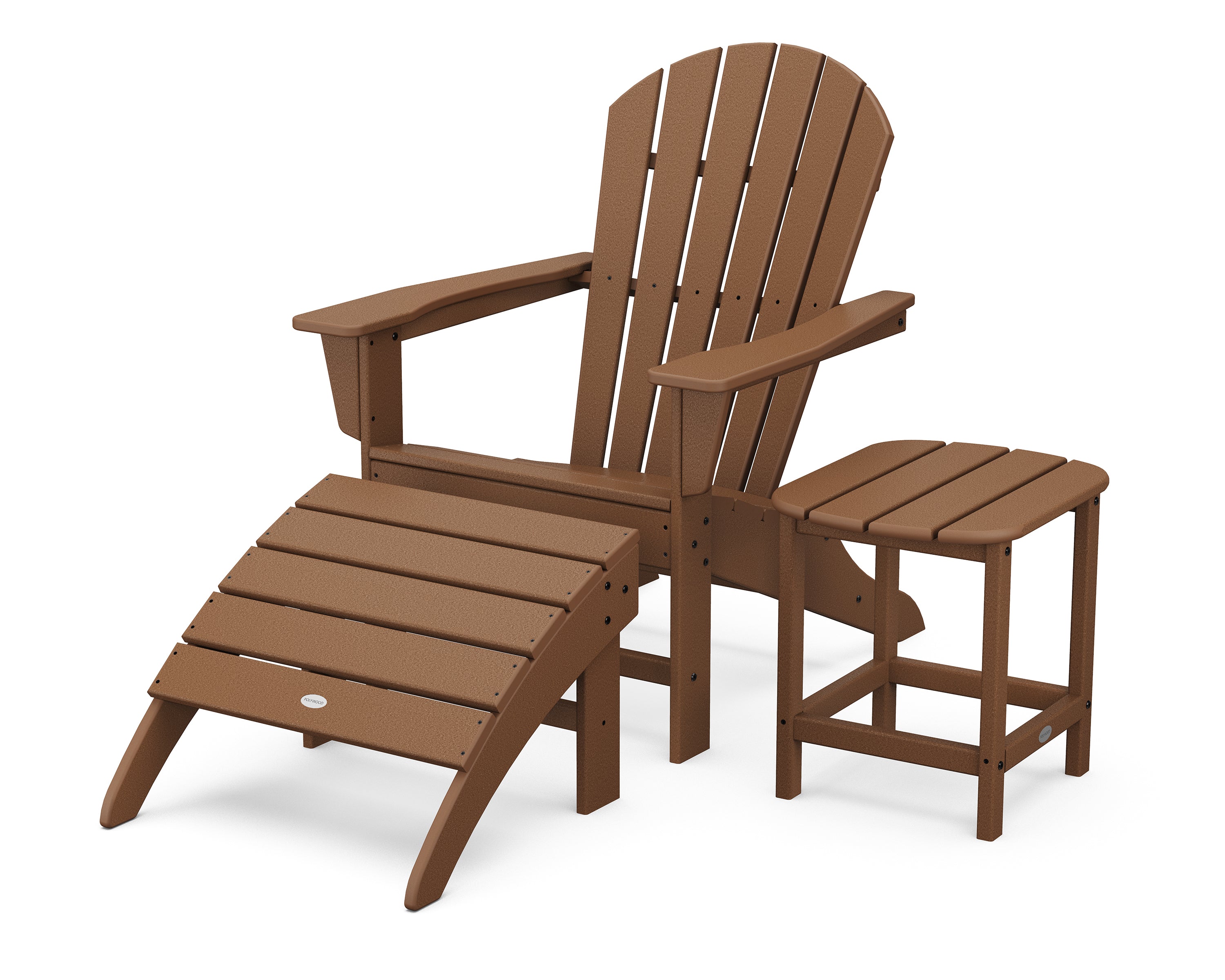 POLYWOOD® South Beach Adirondack 3-Piece Set in Teak