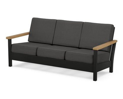 POLYWOOD® Harbour Deep Seating Sofa in Black / Natural / Spectrum Carbon
