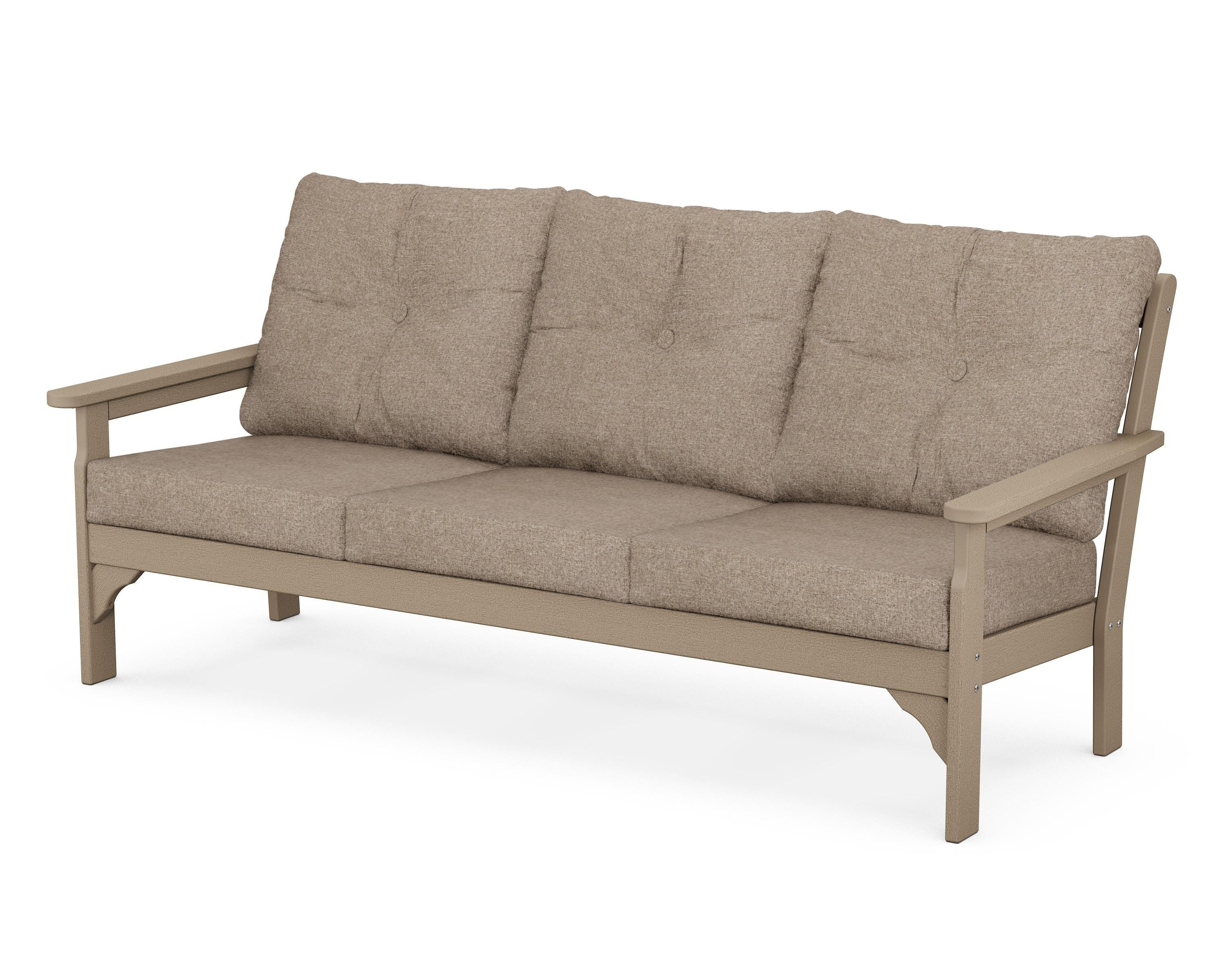 POLYWOOD® Vineyard Deep Seating Sofa in Vintage Sahara / Spiced Burlap