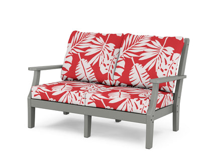 Country Living Wovendale Deep Seating Loveseat in Slate Grey / Leaf Crimson