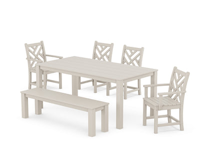 POLYWOOD® Chippendale 6-Piece Parsons Dining Set with Bench in Sand
