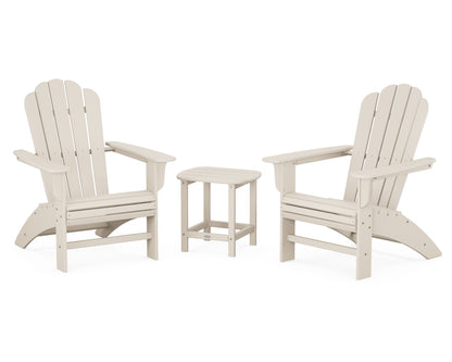Country Living Cottage Curveback Adirondack Chair 3-Piece Set in Sand