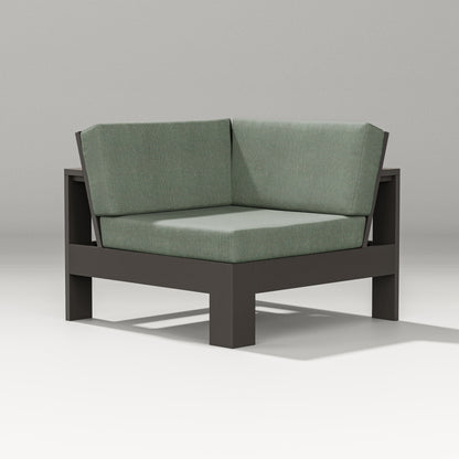 PW Designer Series Latitude Modular Corner Chair in Vintage Coffee / Cast Sage