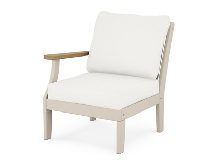 POLYWOOD® Braxton Modular Left Arm Chair in Sand / Natural / Natural Linen