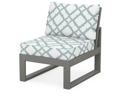Unbranded Modular Armless Chair in Slate Grey / Trellis Glacier Spa