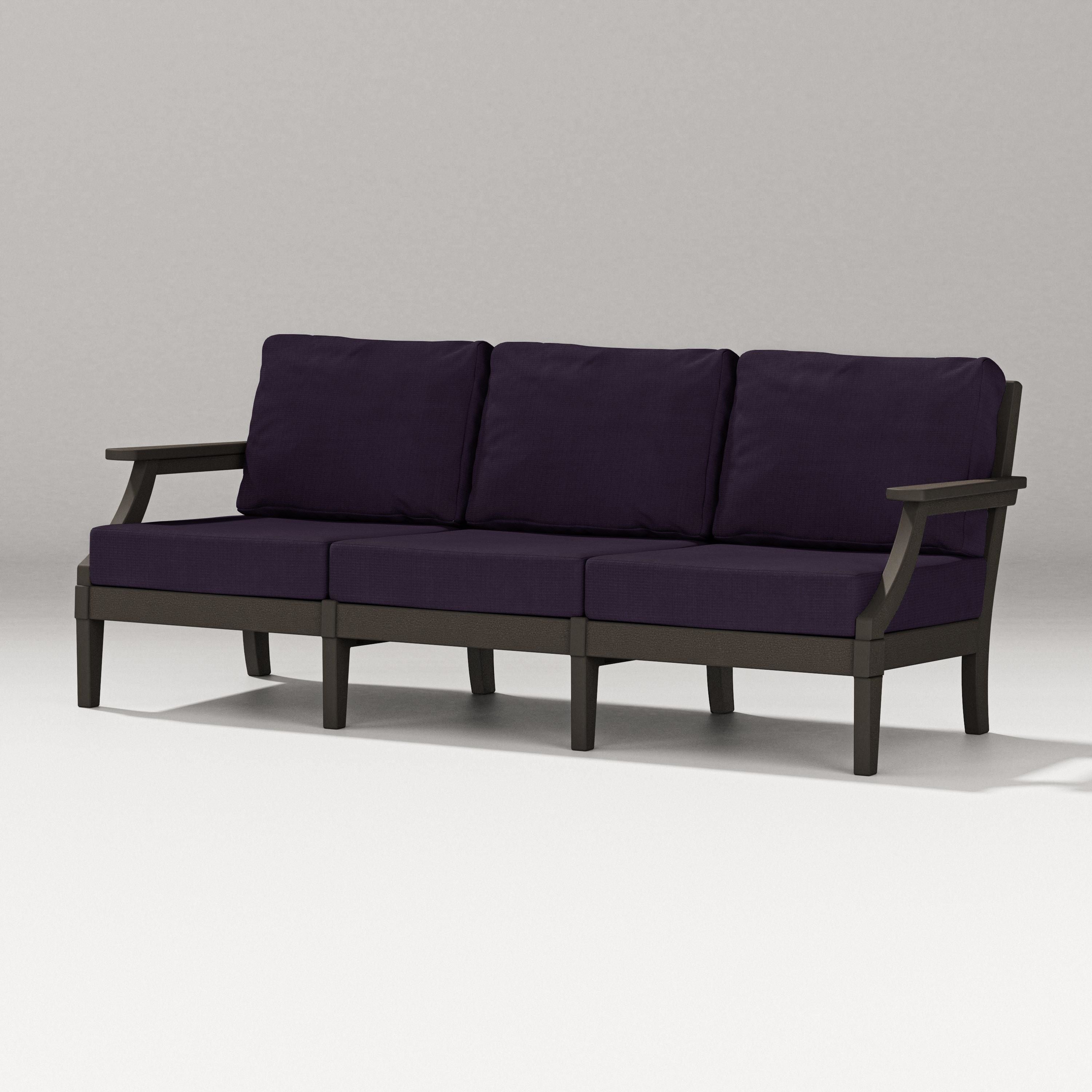 PW Designer Series Estate Sofa in Vintage Coffee / Navy Linen