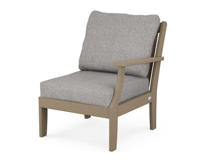 POLYWOOD® Braxton Modular Right Arm Chair in Vintage Sahara / Grey Mist