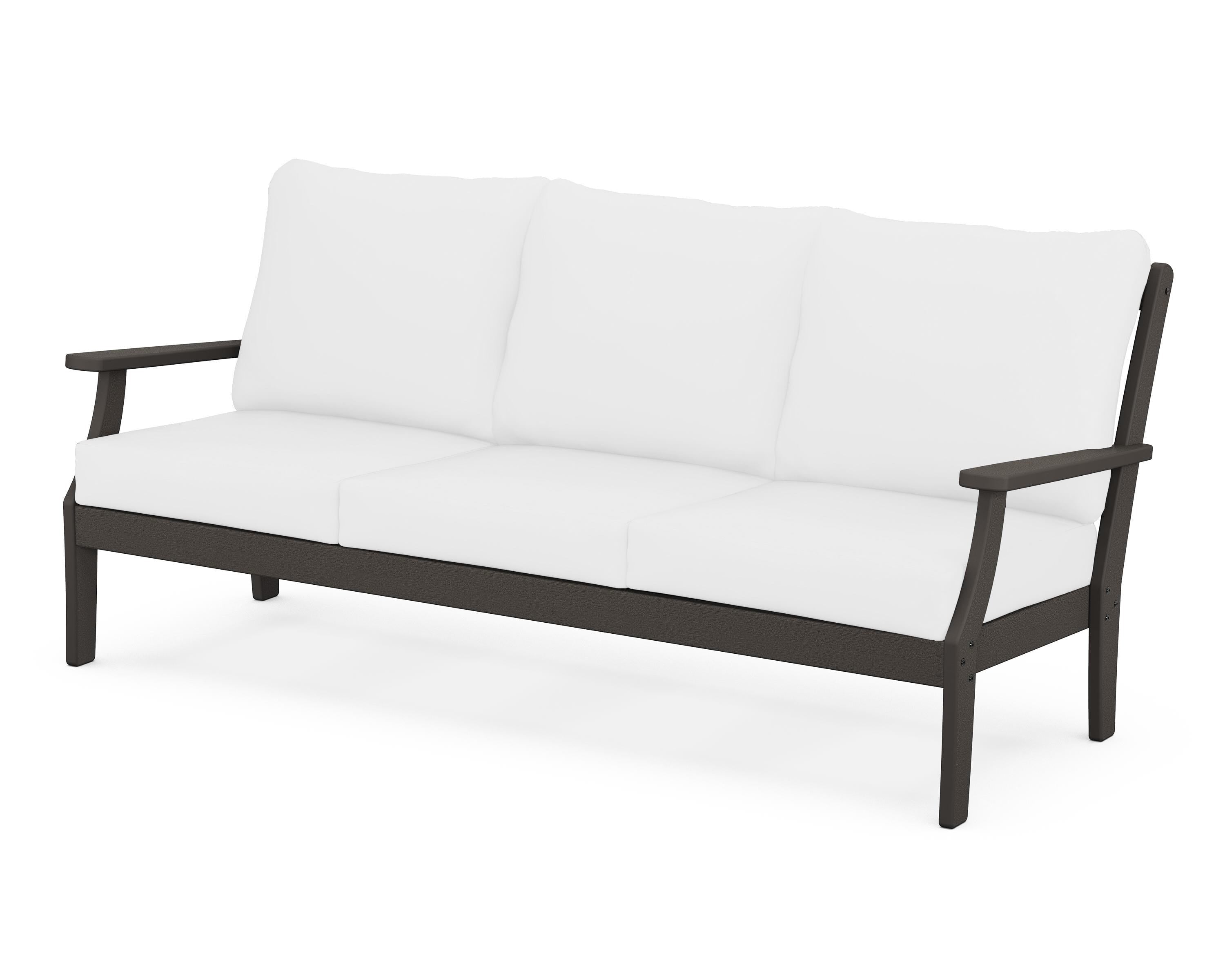 POLYWOOD® Braxton Deep Seating Sofa in Vintage Coffee / Natural