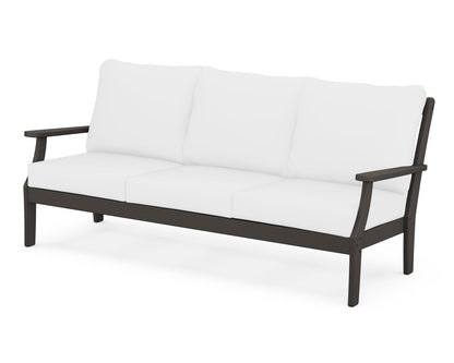 POLYWOOD® Braxton Deep Seating Sofa in Vintage Coffee / Natural