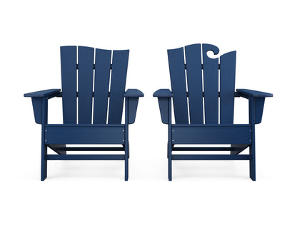 POLYWOOD® Wave 2-Piece Adirondack Set with The Wave Chair Left in Navy