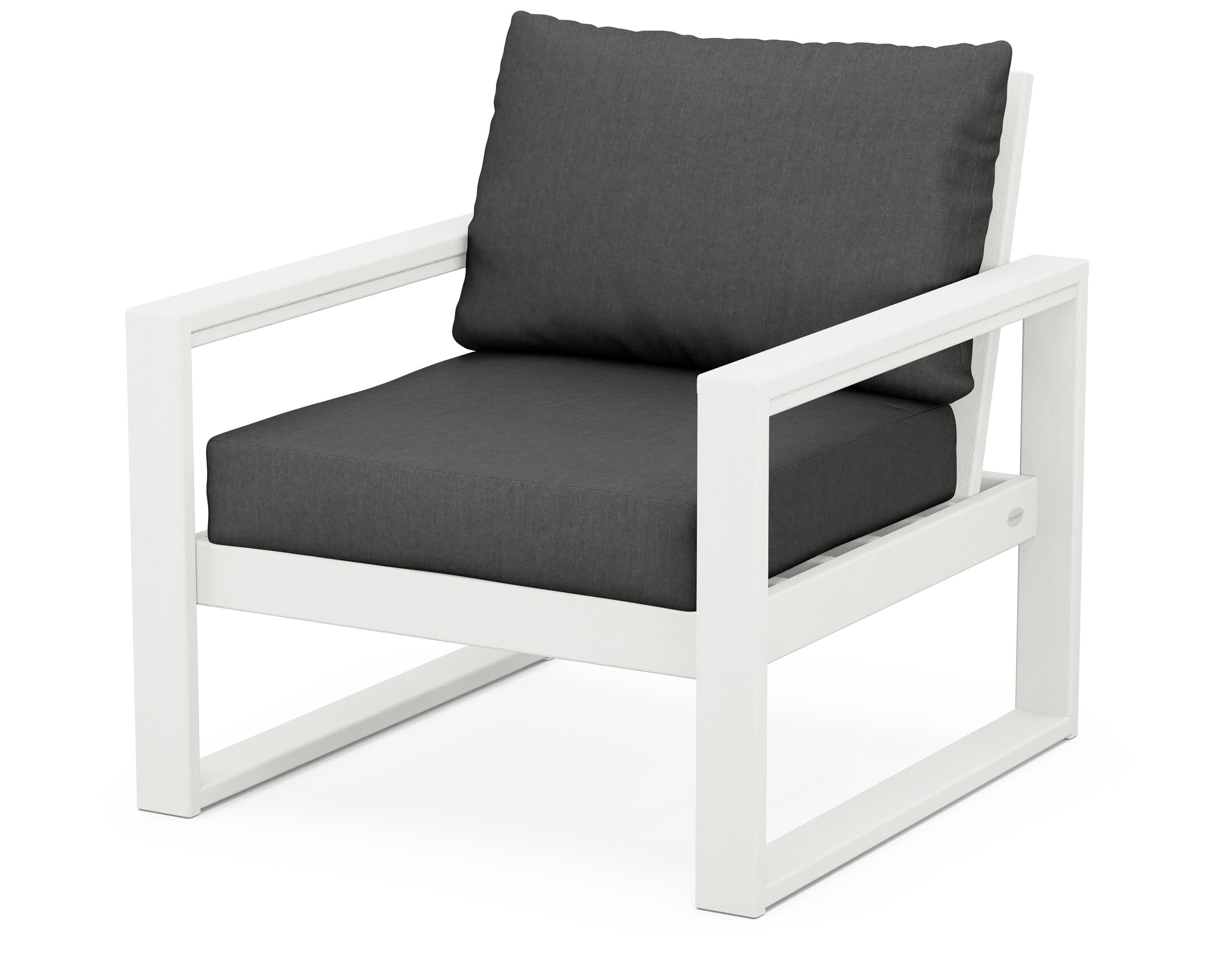 POLYWOOD® EDGE Club Chair in Vintage White / Spectrum Carbon