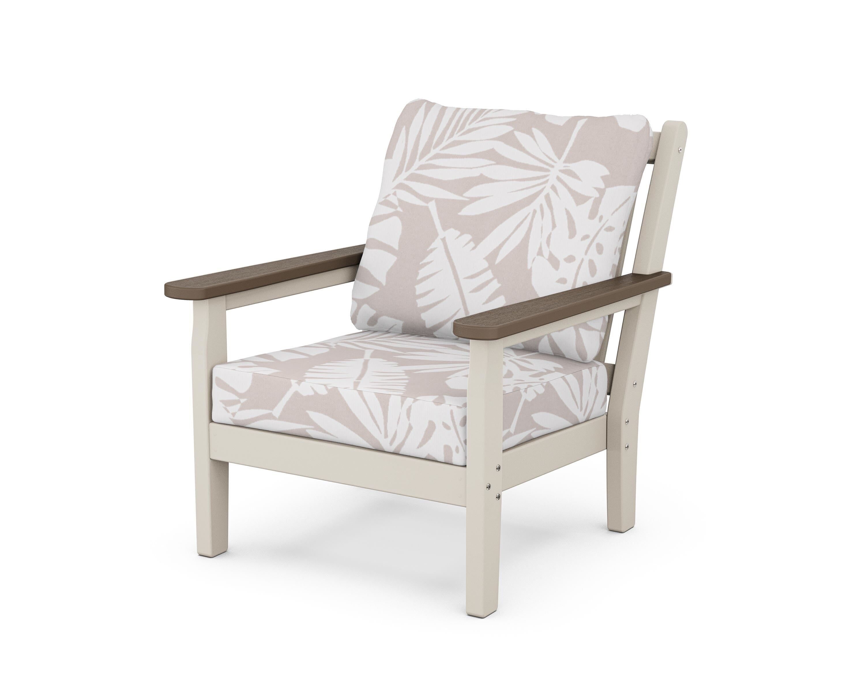 POLYWOOD® Chippendale Deep Seating Chair in Sand / Kona / Leaf Dune Burlap
