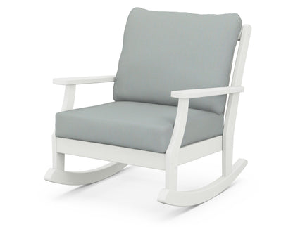 POLYWOOD® Braxton Deep Seating Rocking Chair in Vintage White / Spa