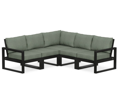 POLYWOOD® EDGE 5-Piece Modular Deep Seating Set in Black / Cast Sage
