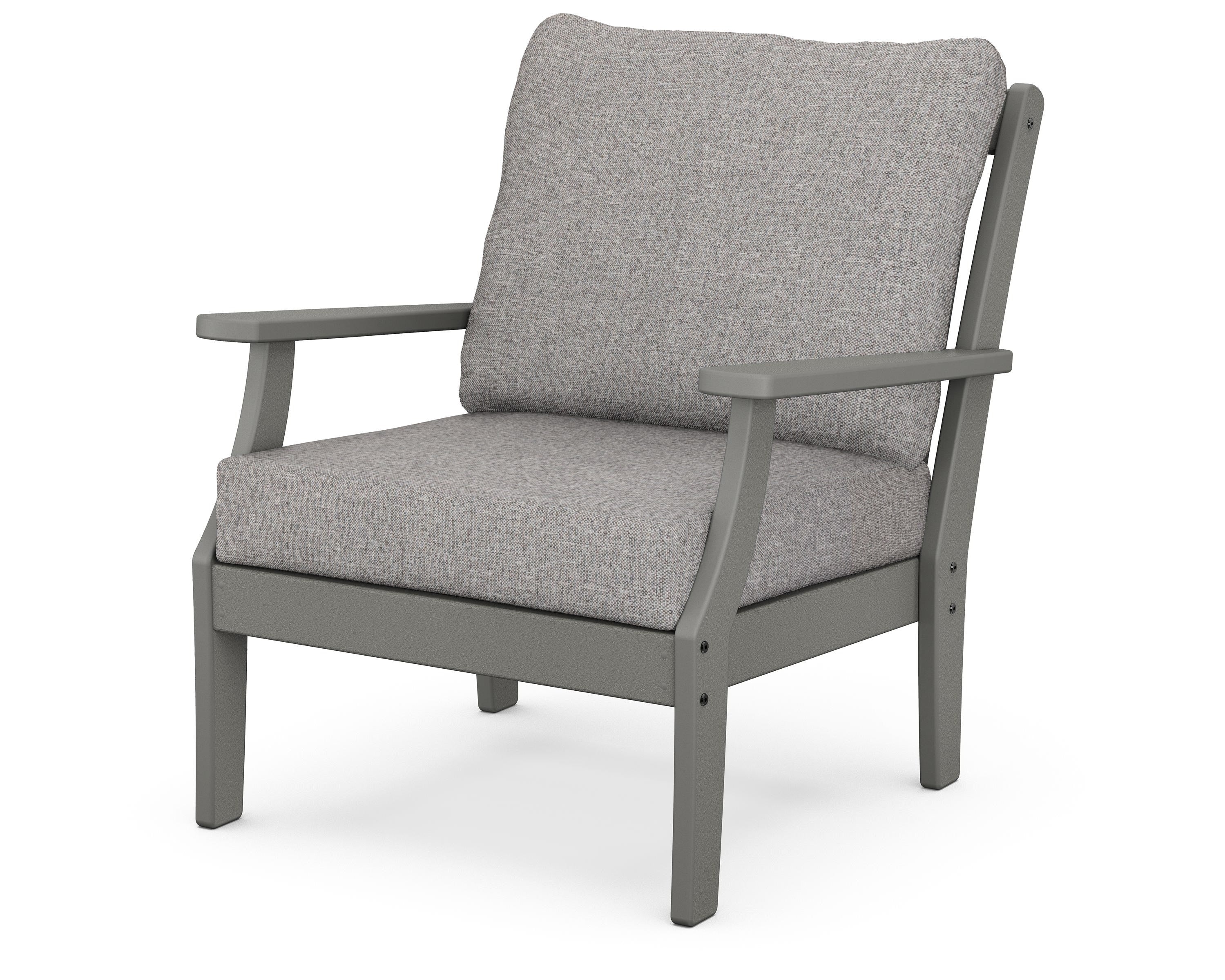 POLYWOOD® Braxton Deep Seating Chair in Slate Grey / Grey Mist