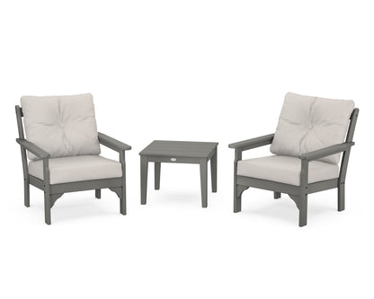 POLYWOOD® Vineyard 3-Piece Deep Seating Set in Slate Grey / Cast Ash