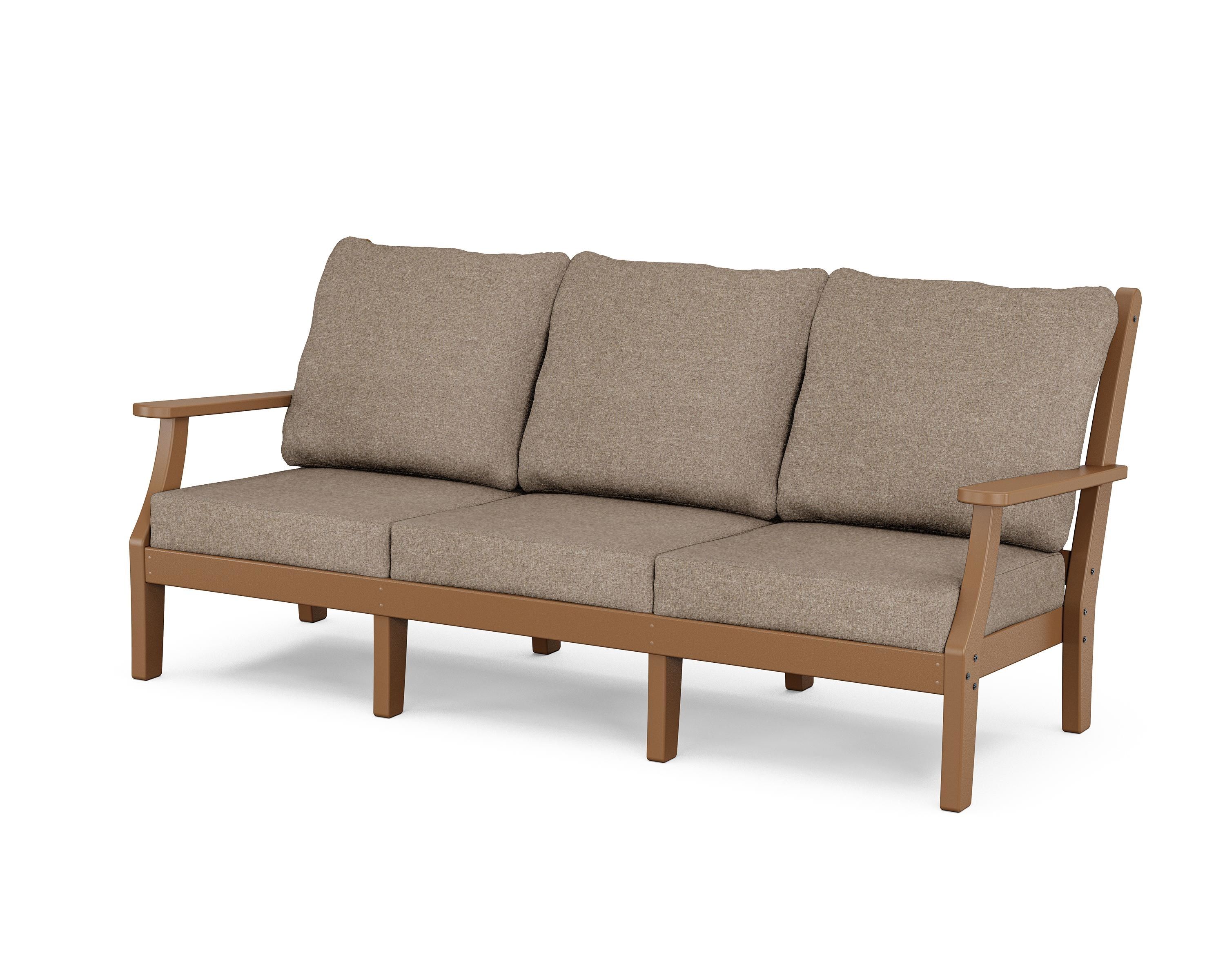 Country Living Wovendale Deep Seating Sofa in Teak / Spiced Burlap