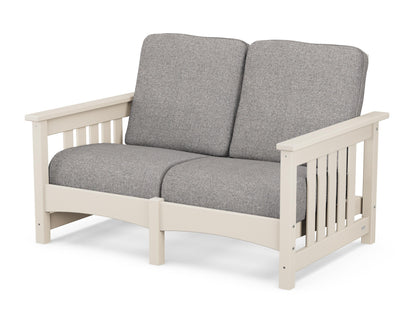 POLYWOOD® Club Mission Loveseat in Sand / Grey Mist