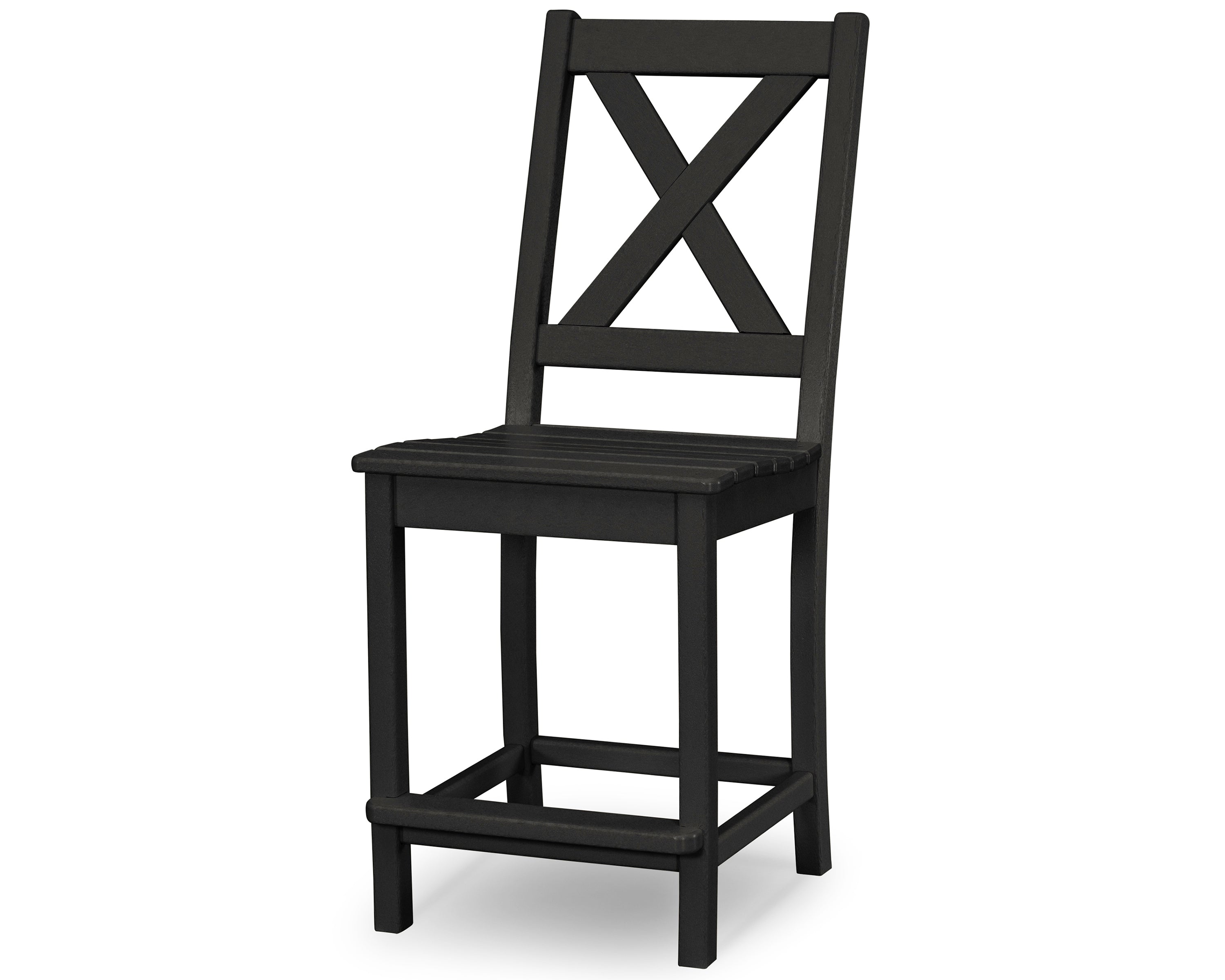 POLYWOOD® Braxton Counter Side Chair in Black