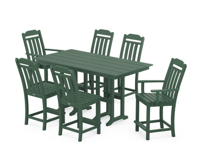 Country Living Cottage 7-Piece Farmhouse Counter Set in Green