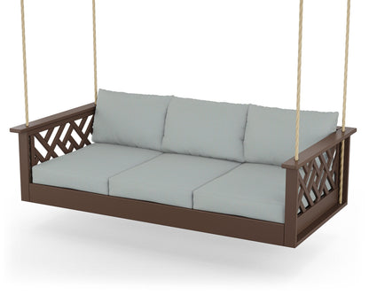 POLYWOOD® Chippendale Daybed Swing in Mahogany / Spa