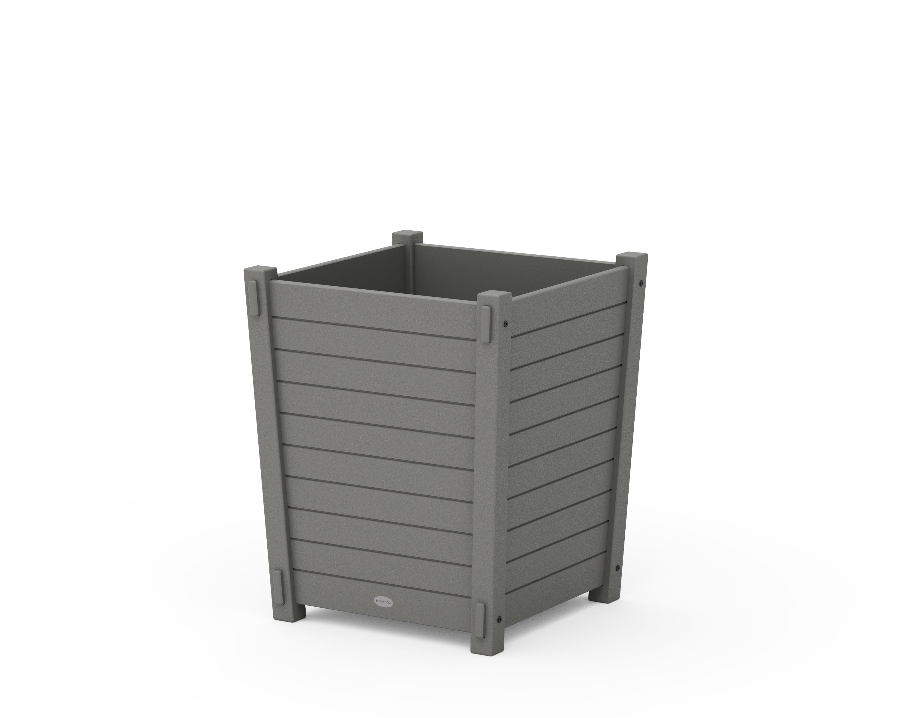 POLYWOOD® Nautical Large Tapered Square Short Planter Box in Slate Grey