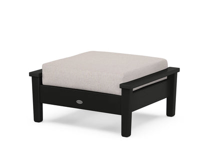 POLYWOOD® Prescott Deep Seating Ottoman in Black / Dune Burlap