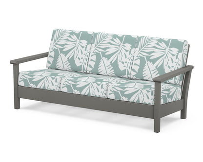 POLYWOOD® Harbour Deep Seating Sofa in Slate Grey / Leaf Glacier Spa
