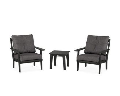 POLYWOOD® Mission 3-Piece Deep Seating Set in Black / Ash Charcoal