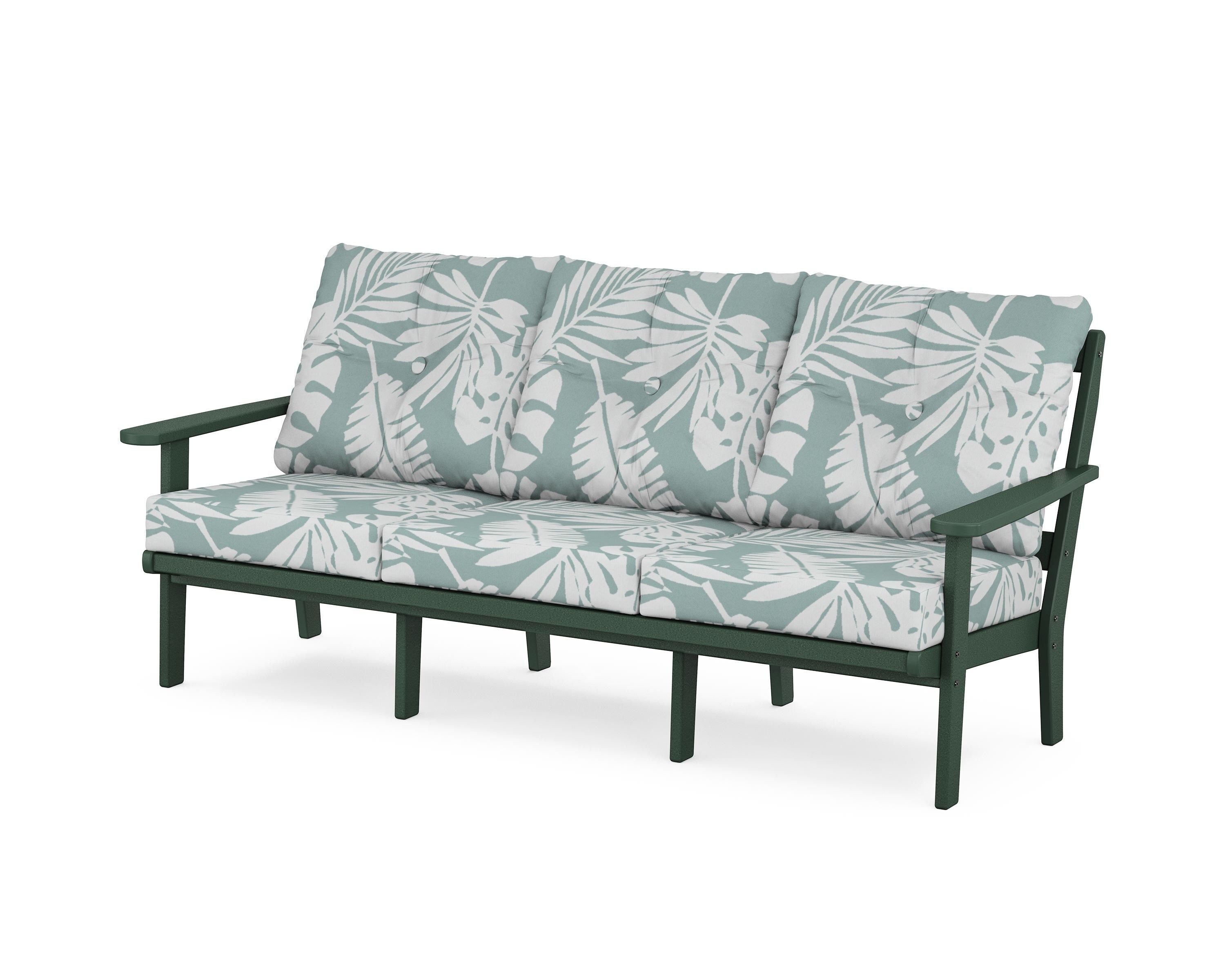 POLYWOOD® Mission Deep Seating Sofa in Green / Leaf Glacier Spa