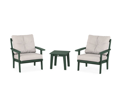 POLYWOOD® Prairie 3-Piece Deep Seating Set in Green / Dune Burlap