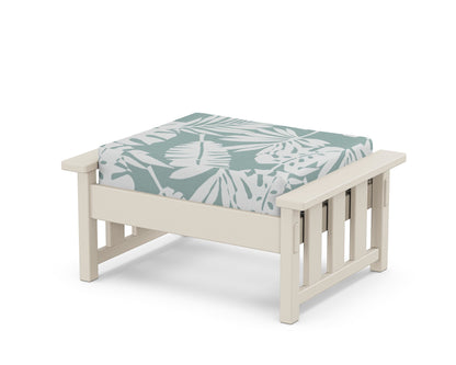 Martha Stewart by POLYWOOD® Acadia Deep Seating Ottoman in Sand / Leaf Glacier Spa