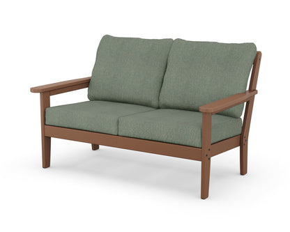 Country Living Cottage Deep Seating Loveseat in Teak / Cast Sage