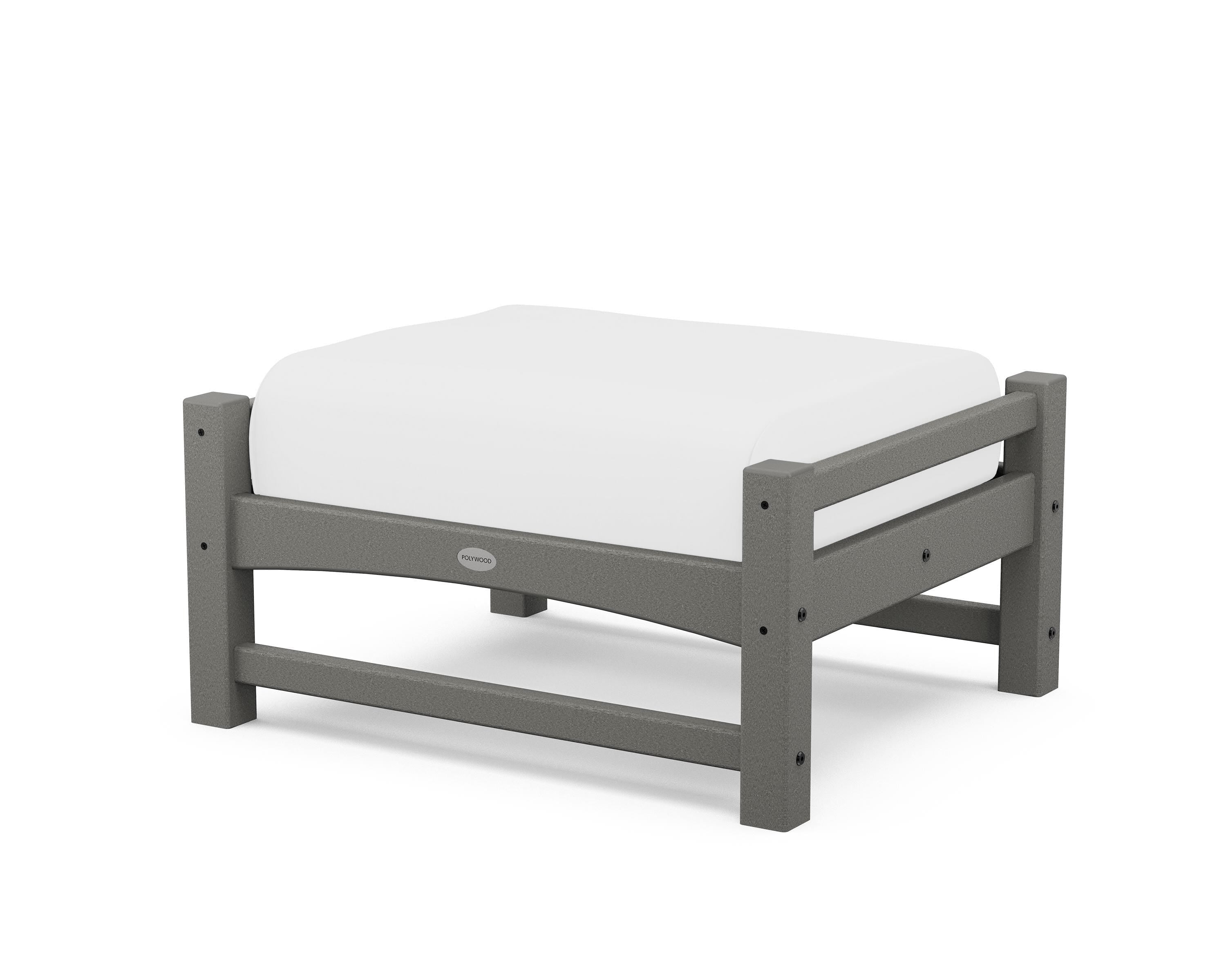 POLYWOOD® Club Ottoman in Slate Grey / Natural