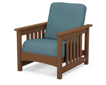 POLYWOOD® Club Mission Chair in Teak / Ocean Teal