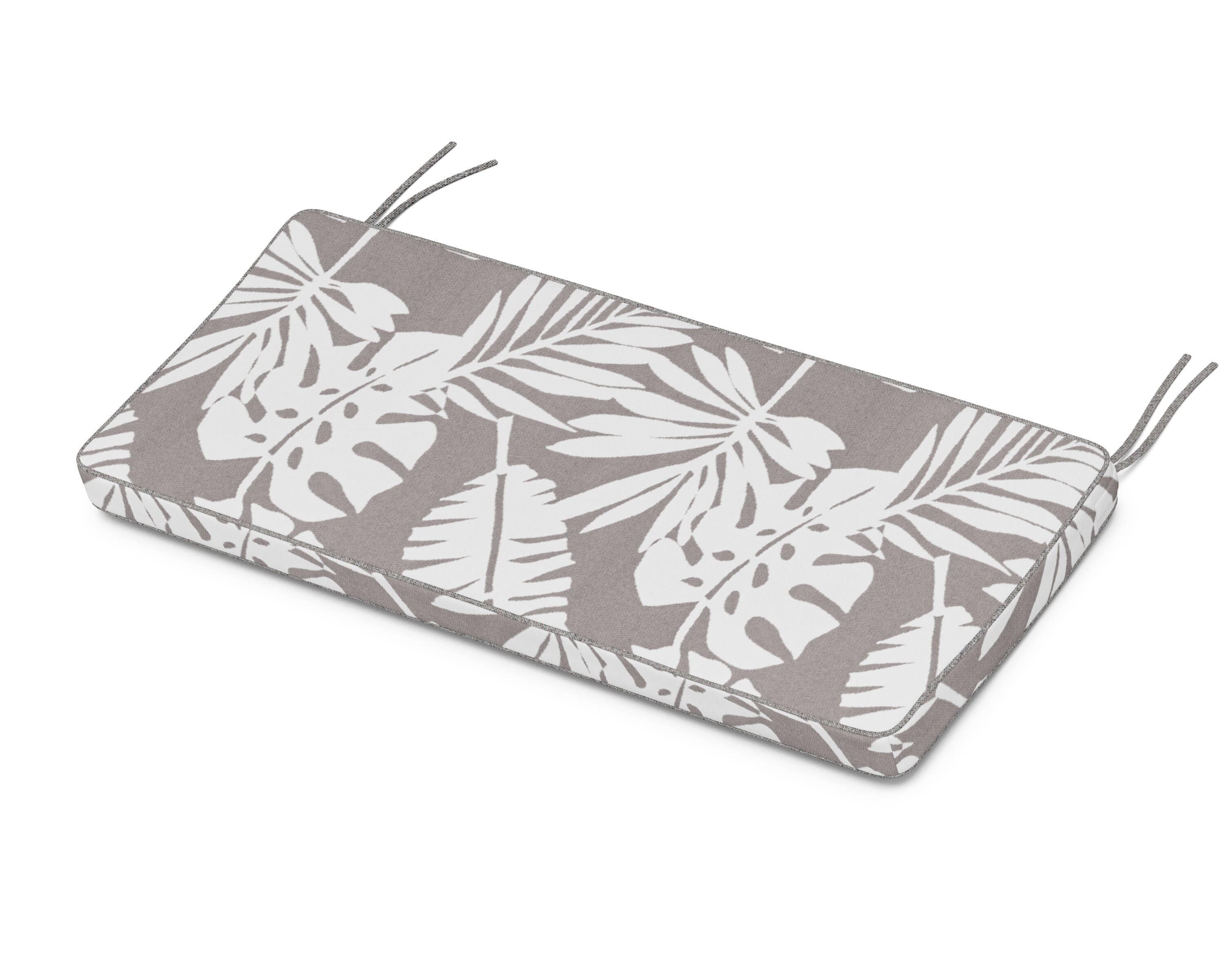 Martha Stewart by POLYWOOD® Chinoiserie Bench Seat Cushion in Leaf Grey Mist