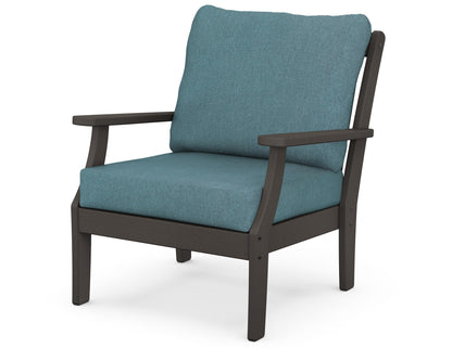 POLYWOOD® Braxton Deep Seating Chair in Vintage Coffee / Ocean Teal