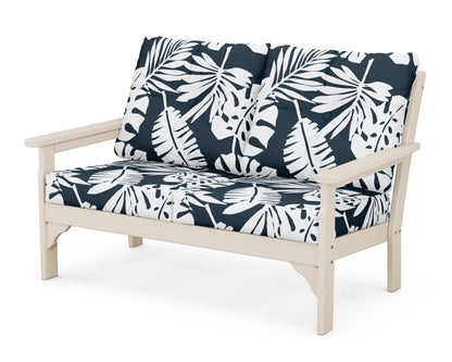 POLYWOOD® Vineyard Deep Seating Loveseat in Sand / Leaf Marine Indigo