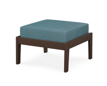Unbranded Deep Seating Ottoman in Mahogany / Ocean Teal