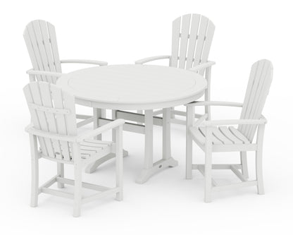POLYWOOD® Palm Coast 5-Piece Round Dining Set in White