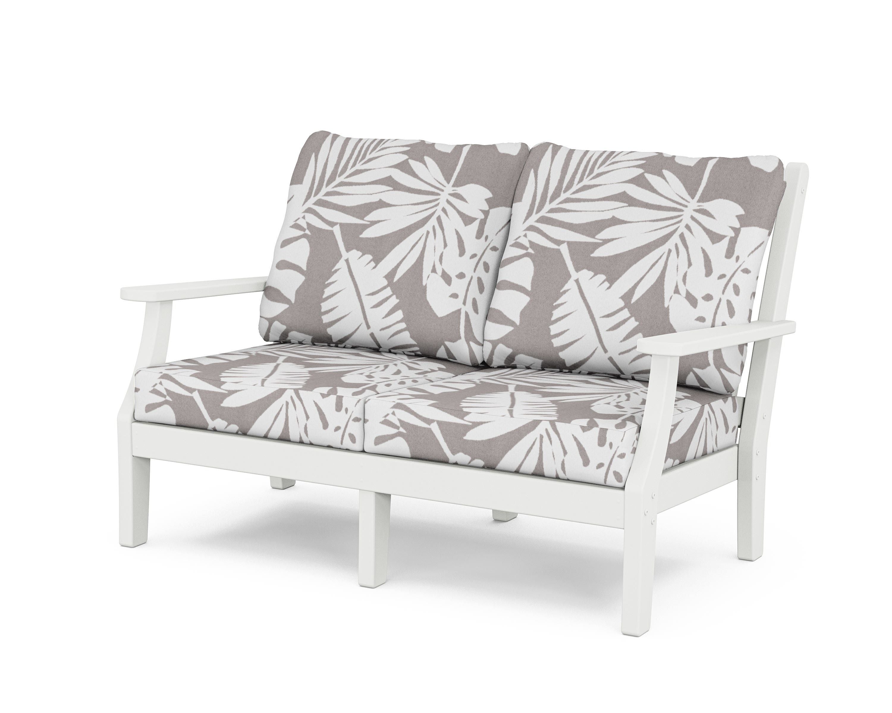 Country Living Wovendale Deep Seating Loveseat in White / Leaf Grey Mist