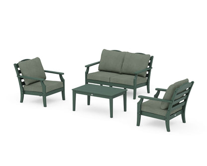 Draper James™ by  POLYWOOD® Savannah 4-Piece Deep Seating Set with Loveseat in Green / Cast Sage