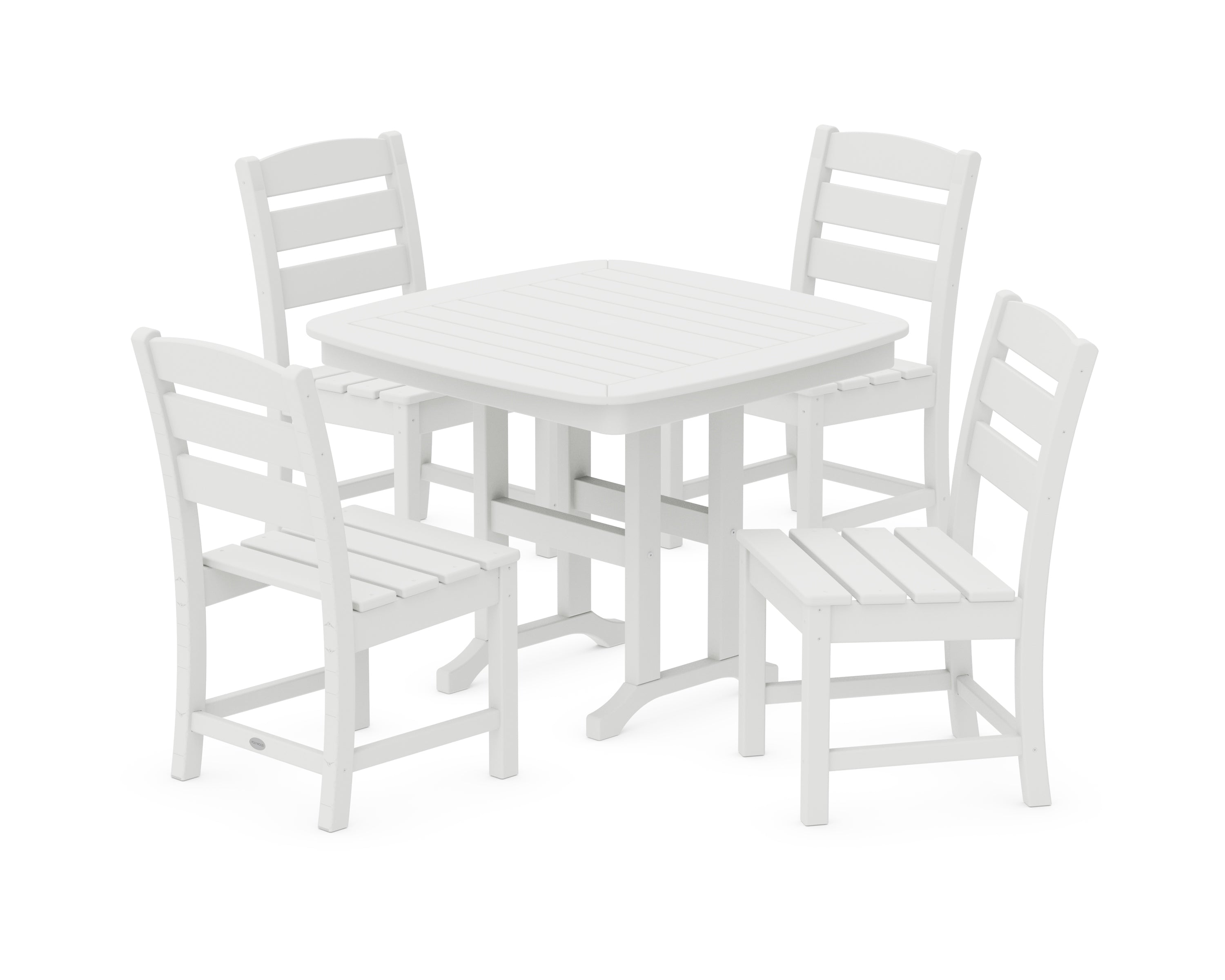 POLYWOOD® Lakeside 5-Piece Side Chair Dining Set in White