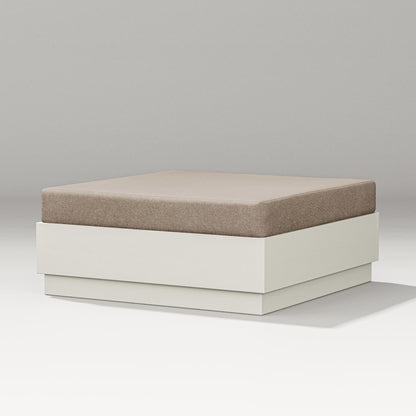 PW Designer Series Elevate Lounge Ottoman in Vintage White / Spiced Burlap